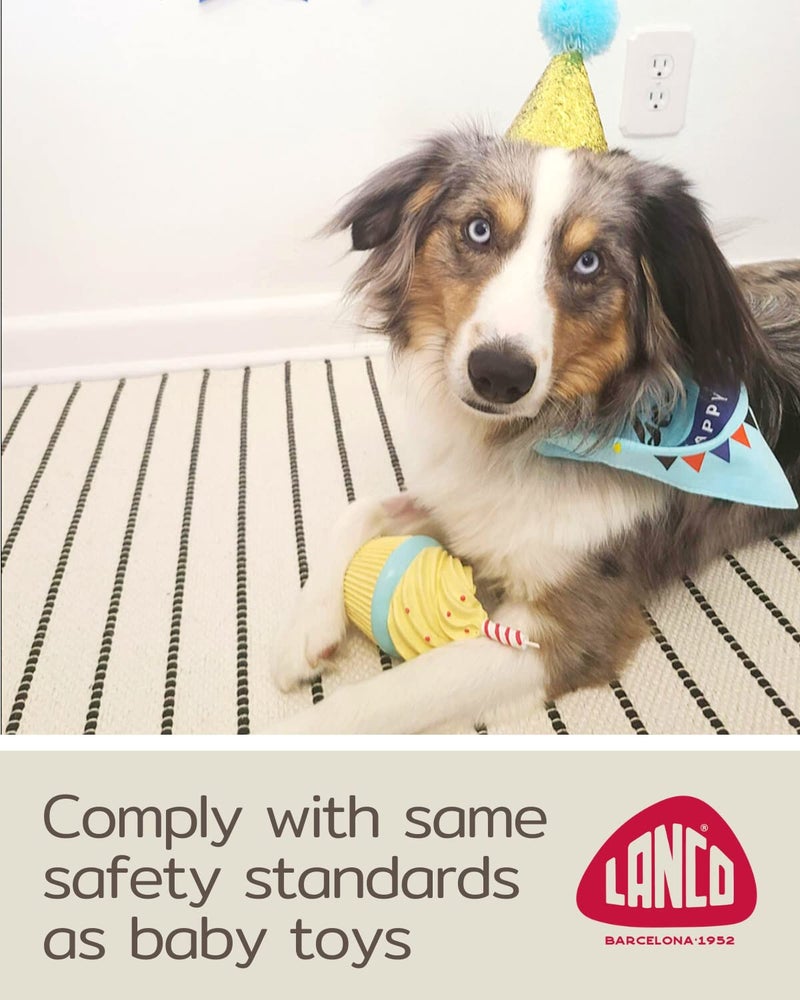 Lanco Dog Birthday Cake Toy - Squeaky Dog Toys - Dog Puppy Birthday Gift - Dog First Birthday - 100% Natural Rubber - Happy Birthday Dog Toy for Small Medium Large Dogs -Handmade - Image 2